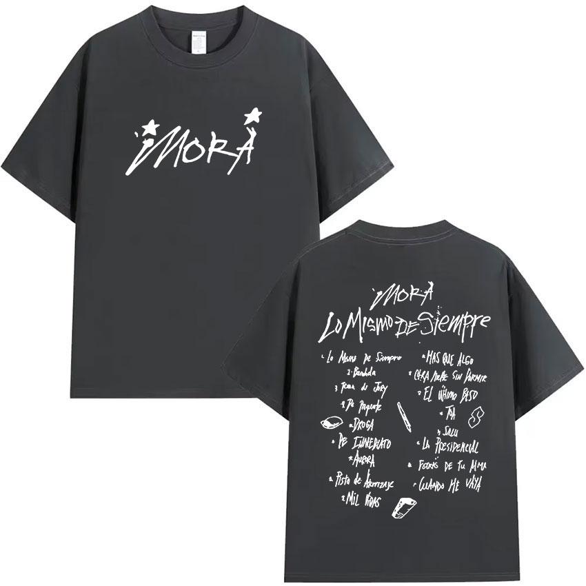 2025 Summer Singer Mora Lo Mismo De La Otra Vez Tour Album T Shirts Men Women ONeck High Quality Cotton TShirts Streetwear