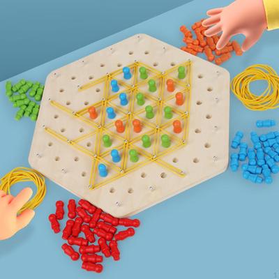 Цепочка Треугольник Шахматная игра Упражнение Игрушка для мышления Мозг Монтессори Стратегическая доска для