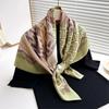 Handkerchiefs Hair Silk Scarf 90*90cm Print Satin Big Square Silk Scarves Shawls for Women Luxury Brand Designer Hijab Headband