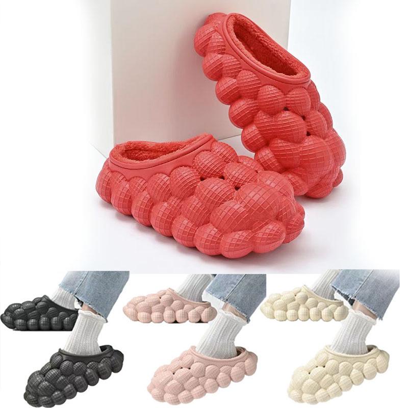 Трансграничные Нескользящие Теплые Хлопковые Тапочки Личи - Водонепроницаемый Дизайн Виноград Арахис Пузырь