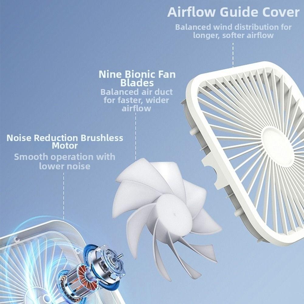 Portable Magnetic Travel Fan 8-24H Runtime Rechargeable and Plug-In Table Fan Small Personal Fan
