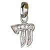 [M6673] - Silver Pendant 'Chai - Life' Silver-white (rhodium-plated) - 8x9 Mm
