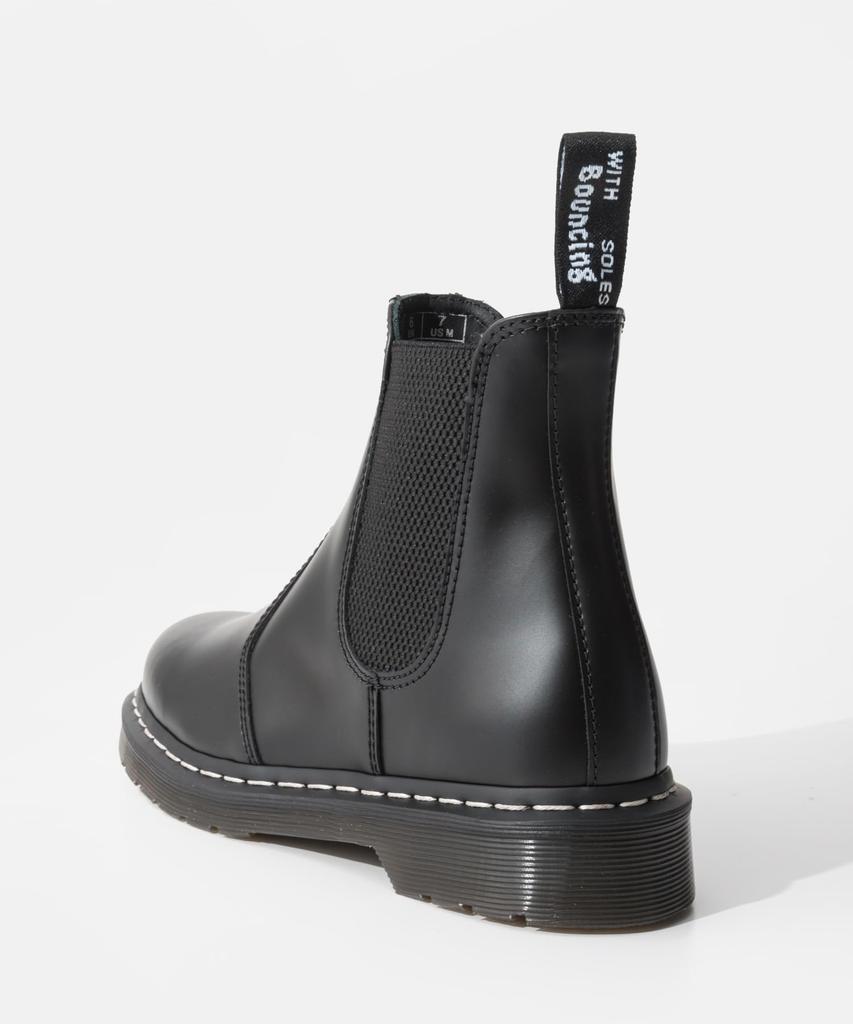 Доктор. Ботинки Челси Dr. Martens 2976 26257001 Белая Строчка Кожаные Черные