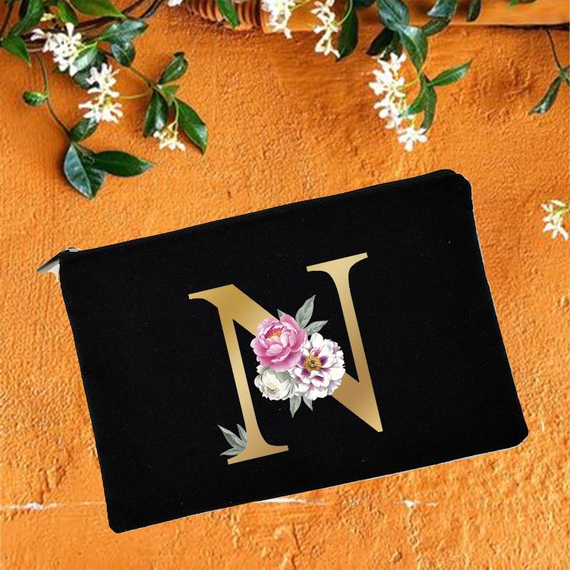 Косметички для подружки невесты с цветочным принтом алфавита, косметичка для свадебной вечеринки, косметичка, необходимые женские сумки-тоут, свадебные подарки