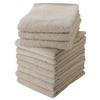 Senshu Towel Face Towels, Medium Weight (320 Momme), Made In Japan, 100% Cotton, Absorbent, Commercial Use, Set of 10, Beige