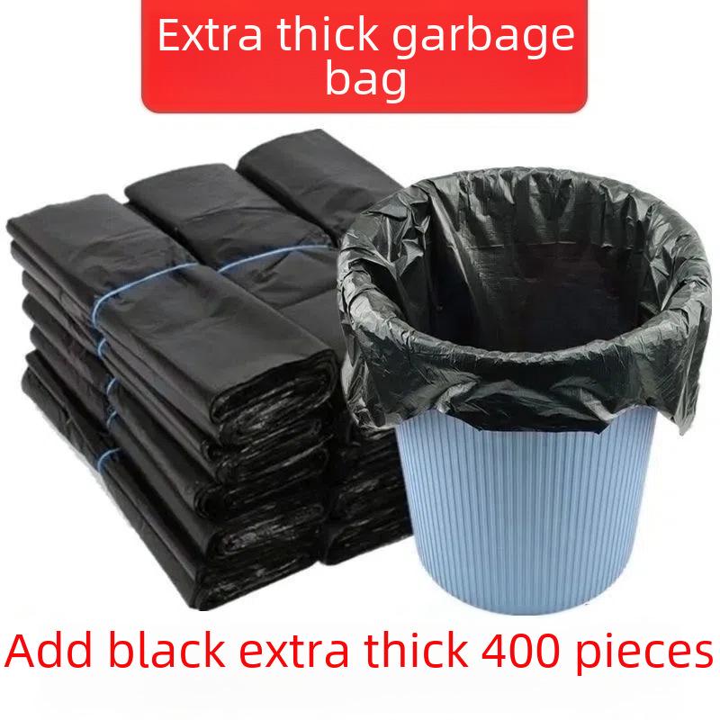 Heavy-Duty Black Kitchen Garbage Bags - Large Disposable Vest-Style