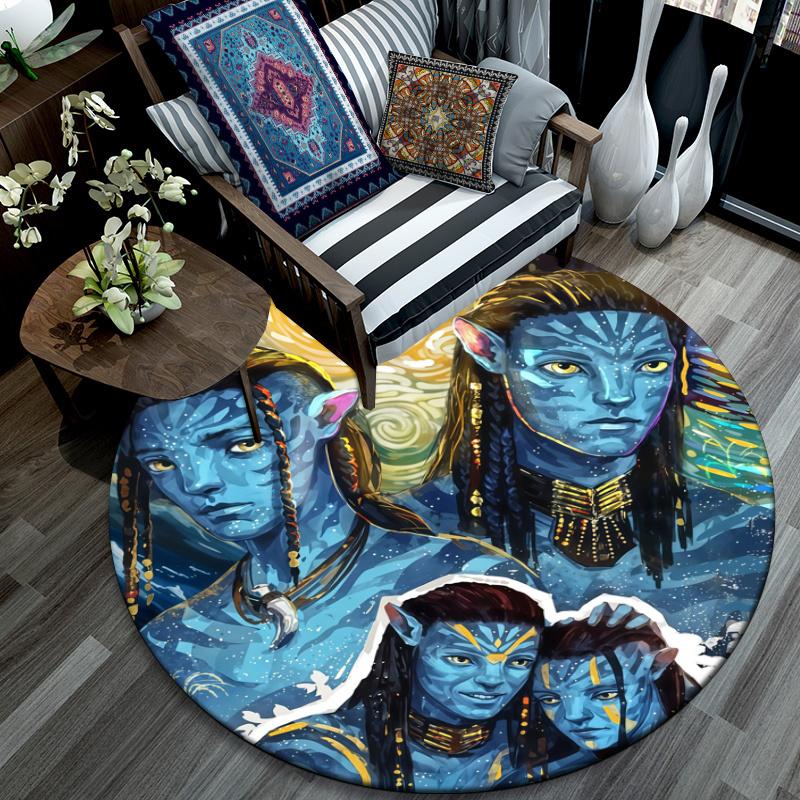 Avatar pattern round rug,Carpet Rug for Living Room Bedroom Playroom ,Non-slip Floor Mat,Holiday Gifts and Birthday Gifts.