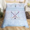 Ice Hockey Bedding Set Twin Size Kids Ice Sports Games Comforter Cover Set for Boys Girls Teens Hockey Player Duvet Cover