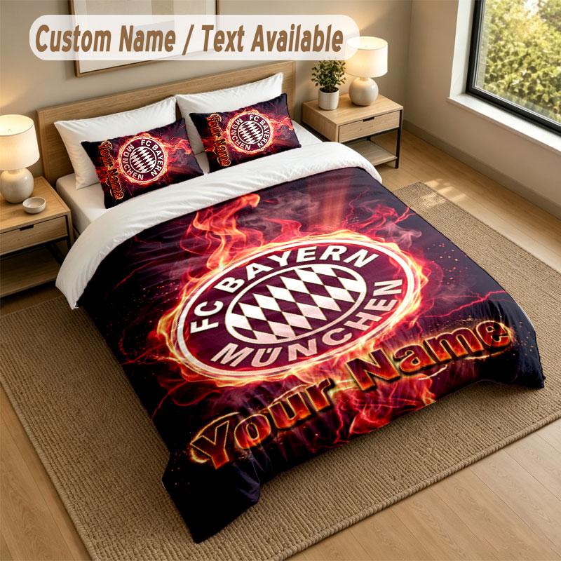 Bedding Set 1 Duvet Cover 2 Pillowcases Bayern Munich Print Soft Bed Linen Bedroom Decor