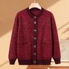 Middle-aged and Elderly Sweater Coat New Mother's Floral Sweater In Autumn and Winter Western Grandma's Autumn Cardigan Coat