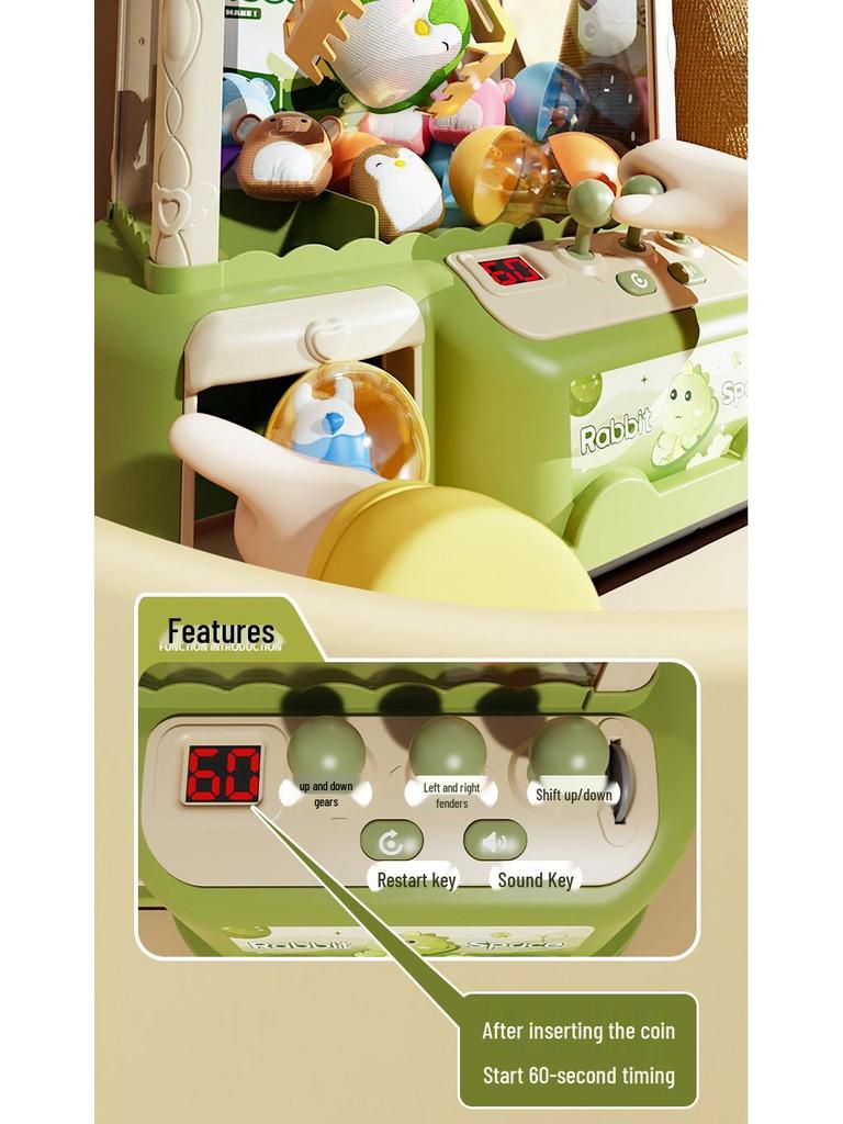 2025 Большой игровой автомат с клешней на монетах для детей - Идеальный подарок на день рождения для мальчиков и девочек