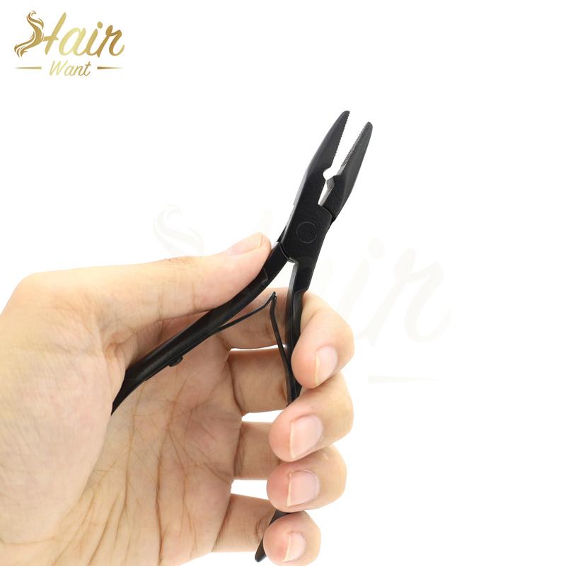 Hair Want Micro Beads Closer Plier Hair Extension Tools Kit with Hair Threader Loop Pulling Hook Multipurpose Scissor Needles