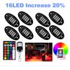 8 шт. Неоновая светодиодная RGB-подсветка днища, атмосфера, Bluetooth-приложение, двойной пульт дистанционного управления