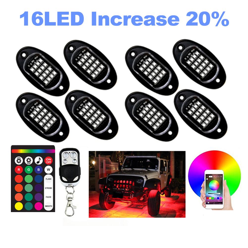 8 шт. Неоновая светодиодная RGB-подсветка днища, атмосфера, Bluetooth-приложение, двойной пульт дистанционного управления