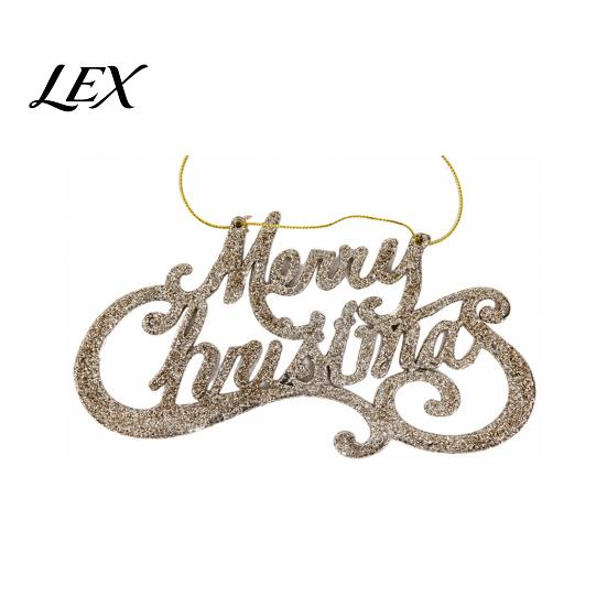 Xmas Tree Hanging Decorations Merry Christmas Letter Sign for Tree, Glitter Plastic Gift Packaging Accessories Ornaments, Sparkling Letters