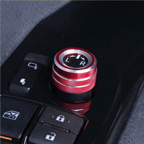 Aluminum For Toyota Corolla - Rearview Mirror Adjust Knob Ring Red 1pcs