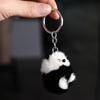Мягкий мини-кулон из норки, плюшевый брелок из норки в корейском стиле, брелок из меха норки в виде панды, украшение для рюкзака