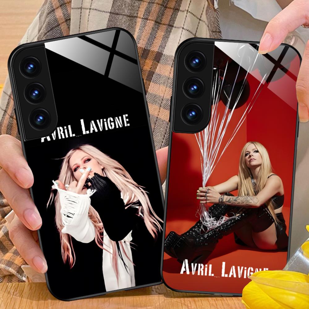 Стеклянный чехол для мобильного телефона Avril Lavigne для Samsung Galaxy A56 55 54 53 52 51 36 35 34 23 16 15 5G Цветная крышка