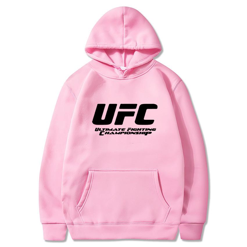 Худи UFC европейского размера для мужчин и женщин - Повседневное худи Осень/Зима с плюшевой подкладкой и принтом