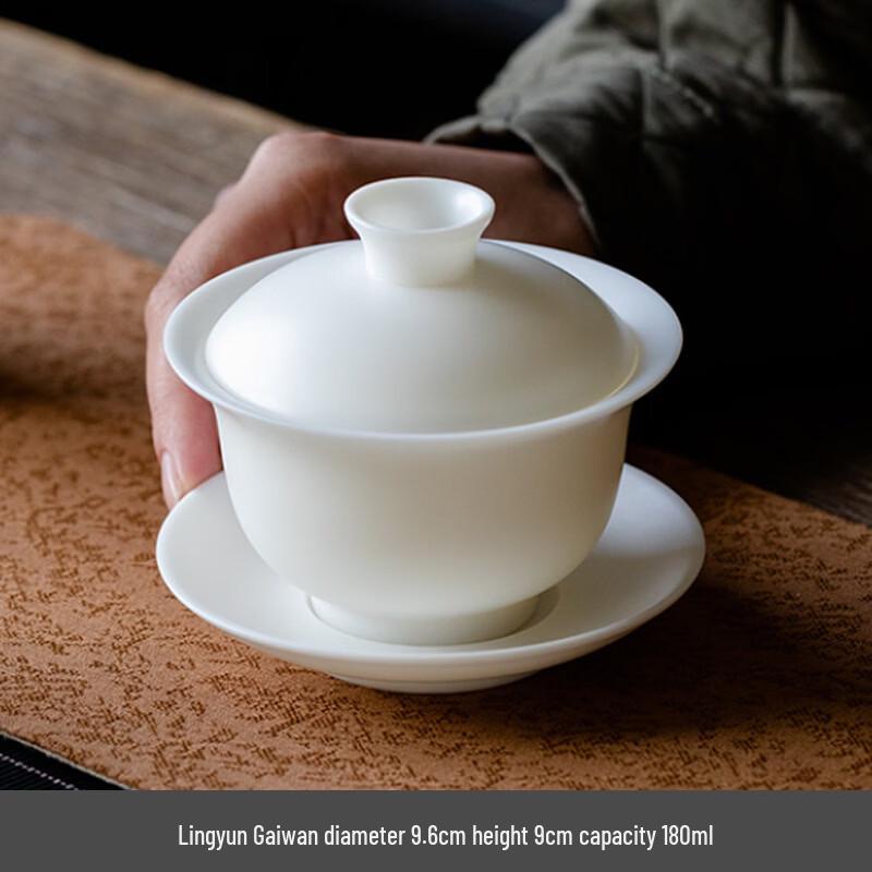 Handun Mutton Fat Jade White Porcelain Gaiwan