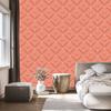 Geometric rhombus wallpaper coral and peach 50x1000