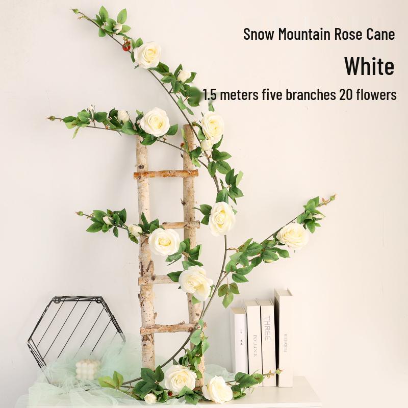 Ротанг Пластиковая Роза Лоза Искусственные Цветы для Свадебного Декора, Подвешивания к Потолку или Стене и Маскировки Труб Кондиционирования