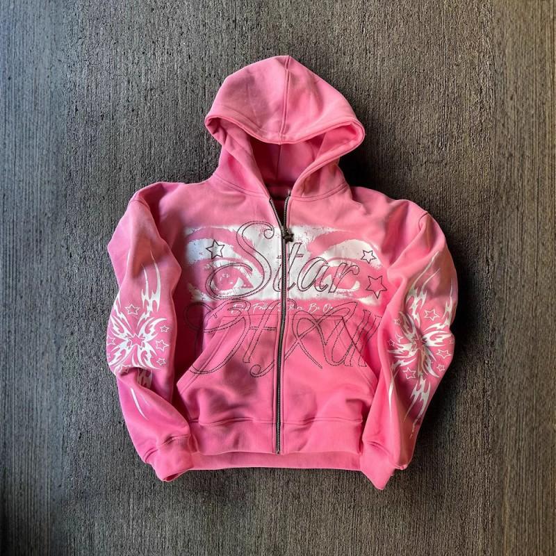 3D Print Zip Up Hoodie Long Sleeve Streetwear Vintage Sweatshirt Teens