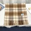 Autumn and Winter Plaid Scarf Korean Style Retro Plaid Tassel Wool Thickened Versatile Warm Shawl for Women