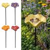 Resin Flower Bird Bath Stand Ground Insert Insect Drinking Water Bird Feeding Cup  Lawn Patio