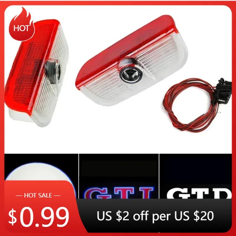 For VW VOLKSWAGEN 2026 New 2Pcs LED Car Door Light Welcome Projector Lamp for VOLKSWAGEN VW Golf 5 6 7 GTI GTD GTE Sagitar Toura