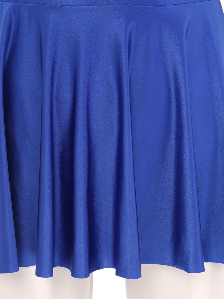 Woman Dance Gymnastics Skirted Leotard Dress Long Sleeve Sports Dance Party Mini Dress Swim Dresses