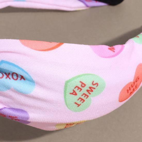 Обруч для волос Широкий ободок с надписью «Love» Ручной работы Тканевые узлы Противоскользящий дизайн Бант Повязка для волос Вечеринка