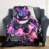Customizable Gengar1 Throw Blanket – Personalized Name, All-Season Cozy Snug Blanket, Machine Washable, Personalized Blanket