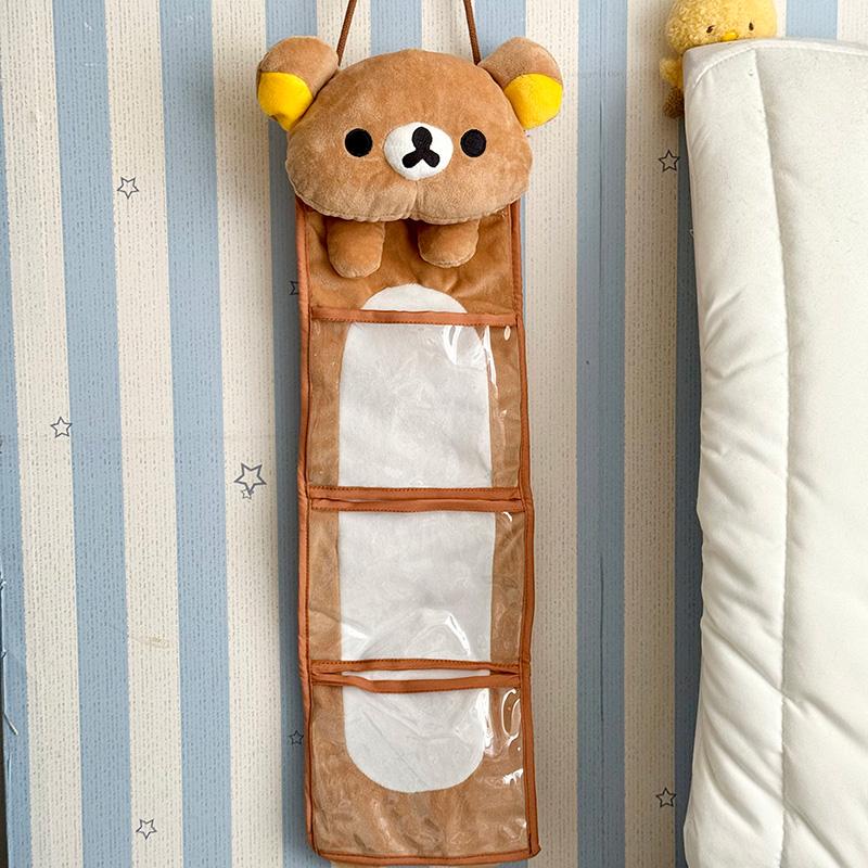 Милая настенная сумка-органайзер Rilakkuma, большая вместимость, для общежития, приемник для мелочей, сумка на дверь, аксессуары для хранения дома