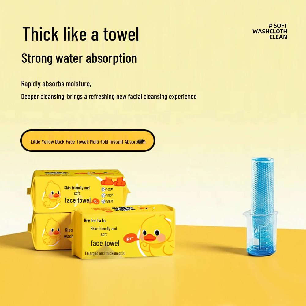 Double-Layer Disposable Facial Cleansing Wipes - Thick Pull-Type Makeup Remover Cotton Pads
