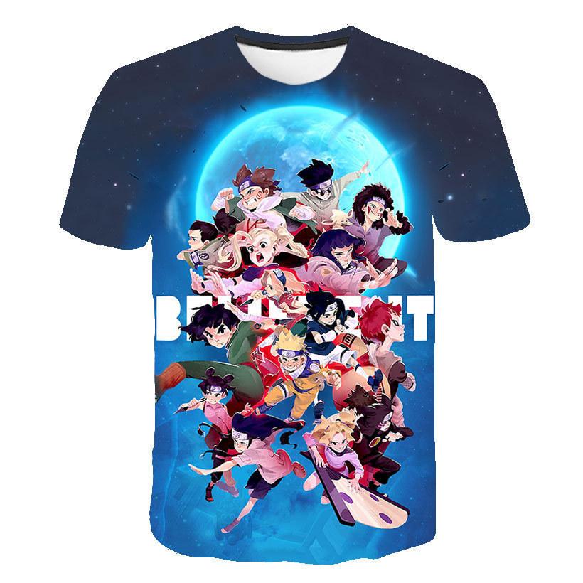 Наруто летние мужские и женские новые топы с короткими рукавами Производители оптовые 3DT футболки детские трансграничные прямые поставки