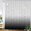 1pc Water Droplets Gradient Shower Curtain - Translucent Polyester, Light to Dark Gray Design with Realistic Water Effect, Machi