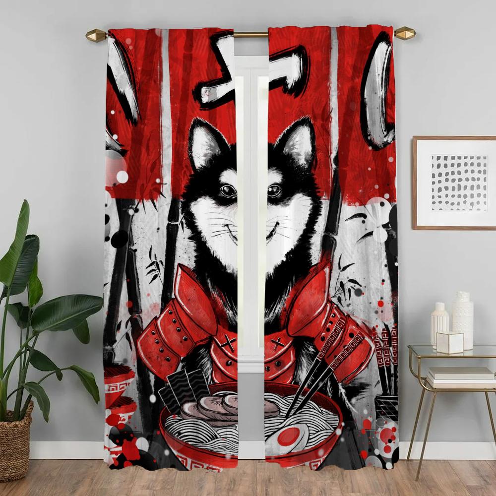 Abstract Pattern Blinds Kitchen Curtains for Living Room Blackout Curtain Home Interior Curtains 2 Pieces Tulle for Bedroom