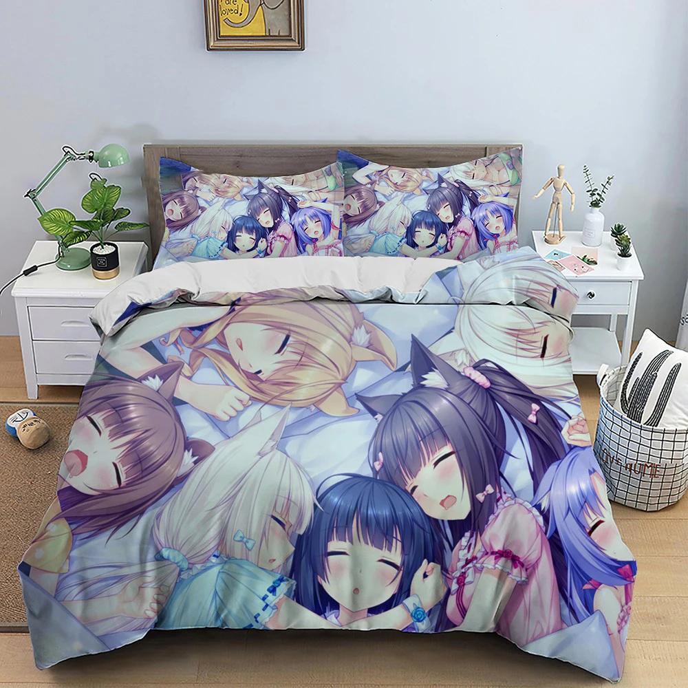 Anime Sexy Girl Bedding Set Down Duvet Bedroom Bed Cover Single and Double King Size Quilt Cover Home Textile 2/3pcs