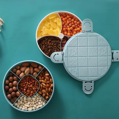Лоток для хранения пищевых продуктов с крышкой, высококачественный круглый разделитель фруктов для закусок и конфет