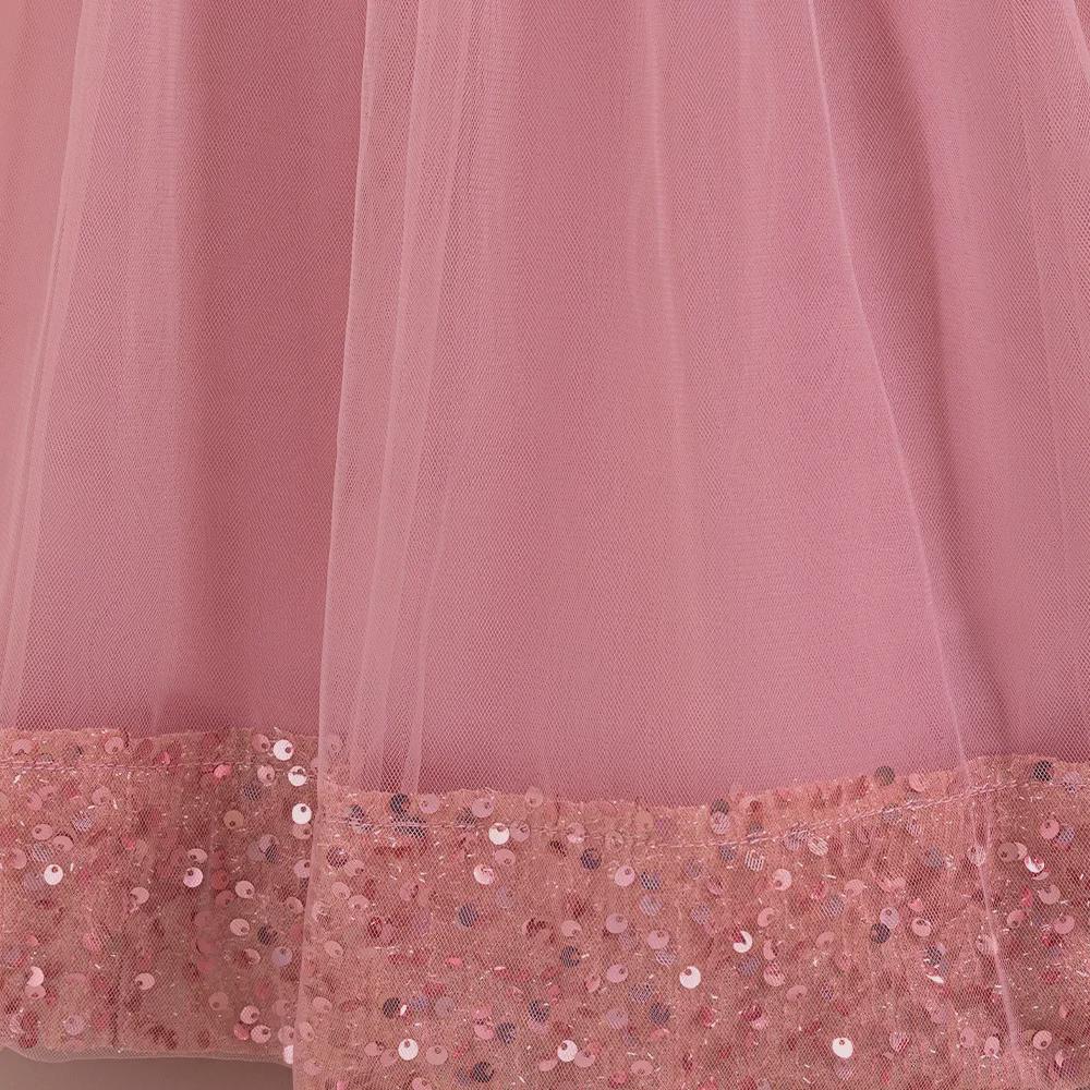 Новое платье принцессы с бантом из пайеток для девочек - элегантное длинное платье для больших детей