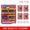 TZTUNO R3 Shield V3 Гравировальный станок 3D-принтер + 4 шт. Плата расширения с драйверами DRV8825 или A4988 для Arduino с USB-кабелем
