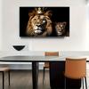 Modern Lion Family Wall Art Decoration Painting Canvas Print Posters Nature Lion Mural Pictures for Lioving Room Home Decoration