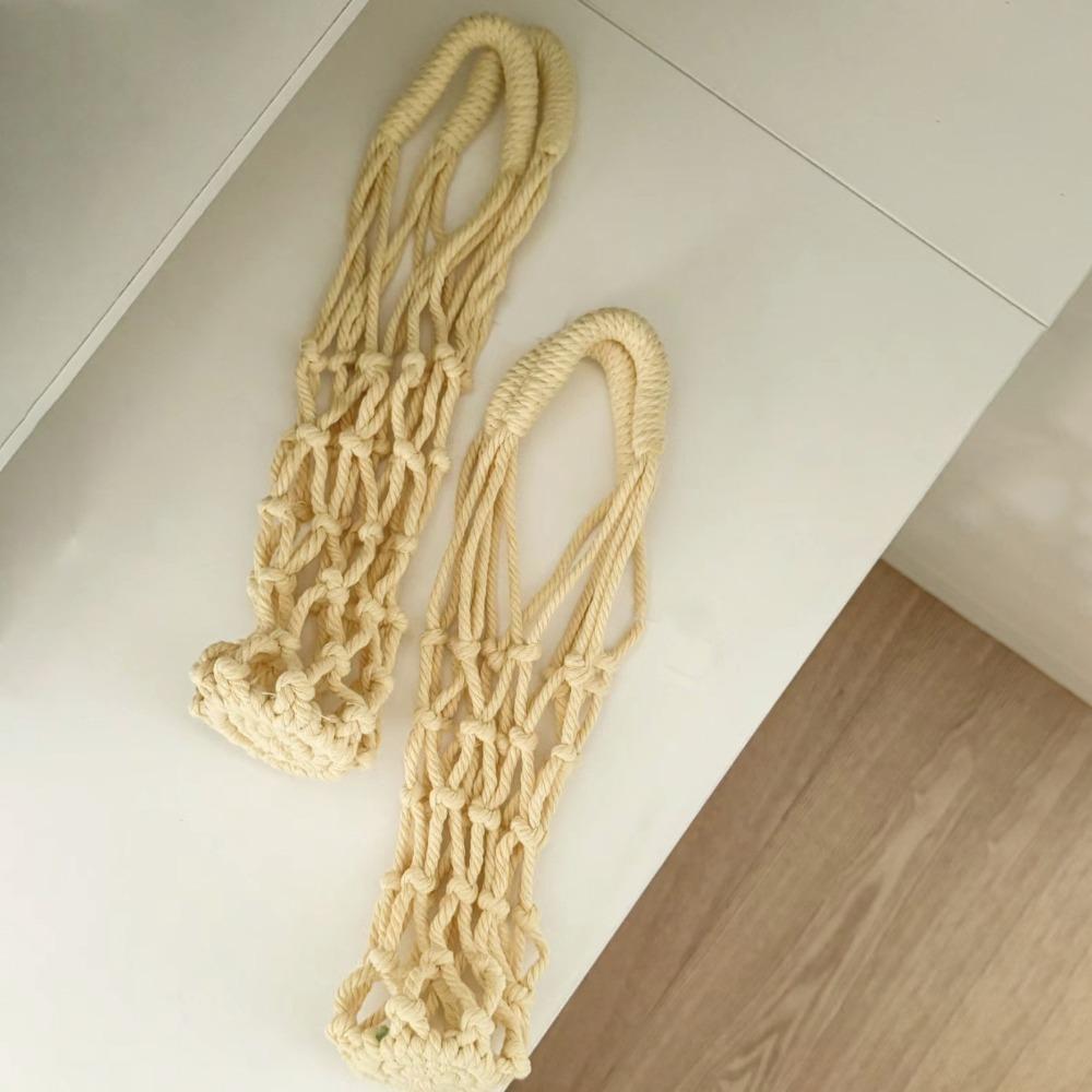 Hollow Out Water Bottle Bags Woven Portable Carrying Bag Foldable Coffee Cup Holder