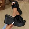 Мода Лето 2024 Женские Однотонные Босоножки на Платформе и Танкетке Женские Уличные Пляжные Повседневные Модные Элегантные Удобные Шлепанцы Слайды Женские