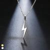 1PC Men Jewelry Metal Long Chain Necklace Choker Lightning Pendant Stainless Steel