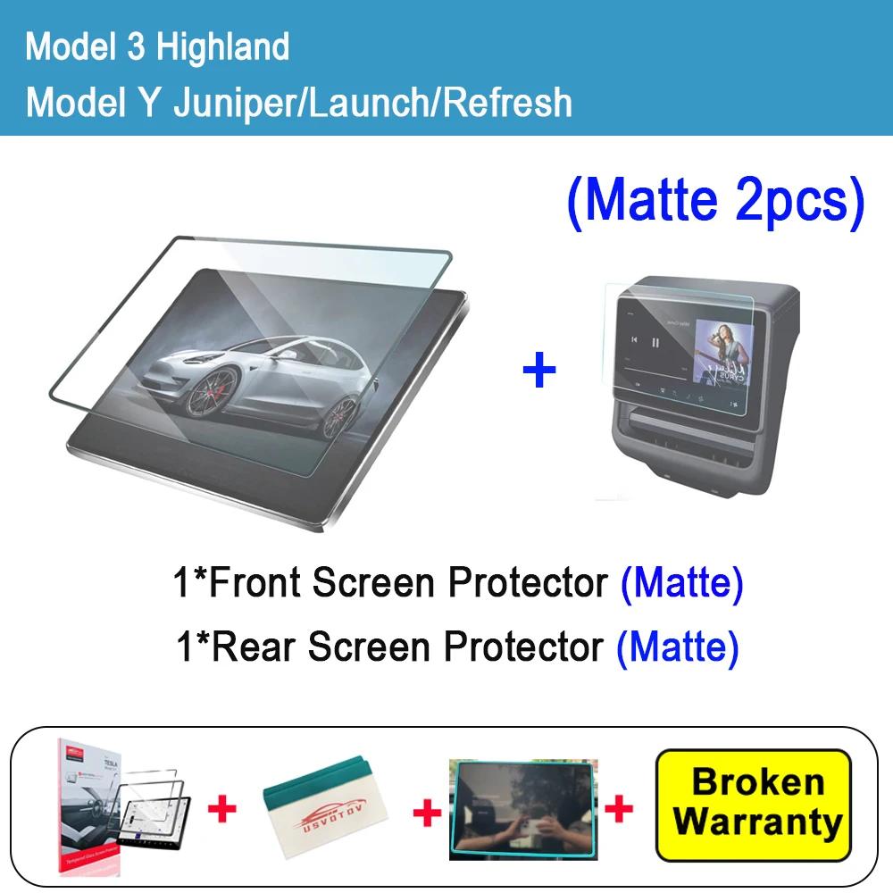 Tempered Glass Screen Protector For Tesla Model 3 Y Highland Juniper 2024-2025 HD Center Control Film Protection