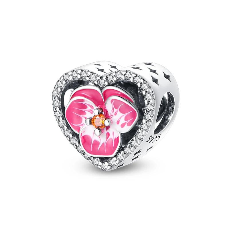 Весенний медный Цвет Сакура Бабочка Цветы Шарм Бусины Шармы Бусины Шармы Совместимы С 3мм Оригинальными Браслетами Тонкий Сделай Сам Ювелирные Изделия Рождение