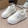 Spring 2024 New Thick-soled Little White Shoes Women's Korean Version Versatile Muffin and Casual Shoes Lace-up Student Women's Board Shoes