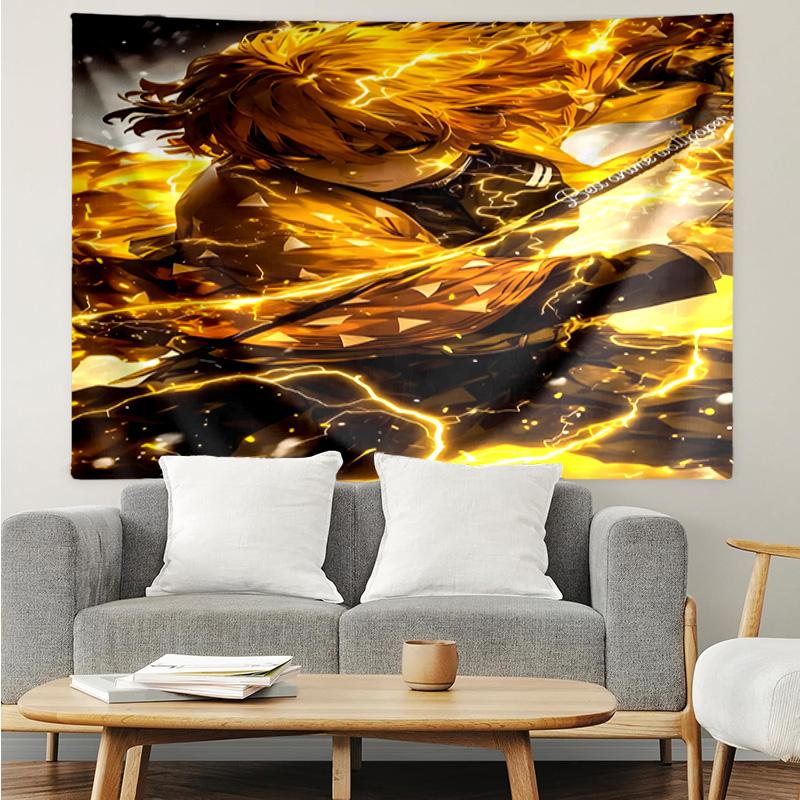 Ghost Slayer's Night Tapestry, Unique Design Tapestry, Suitable for Bedroom,Livingroom, Playroom,Heartwarming Fan Holiday Gifts